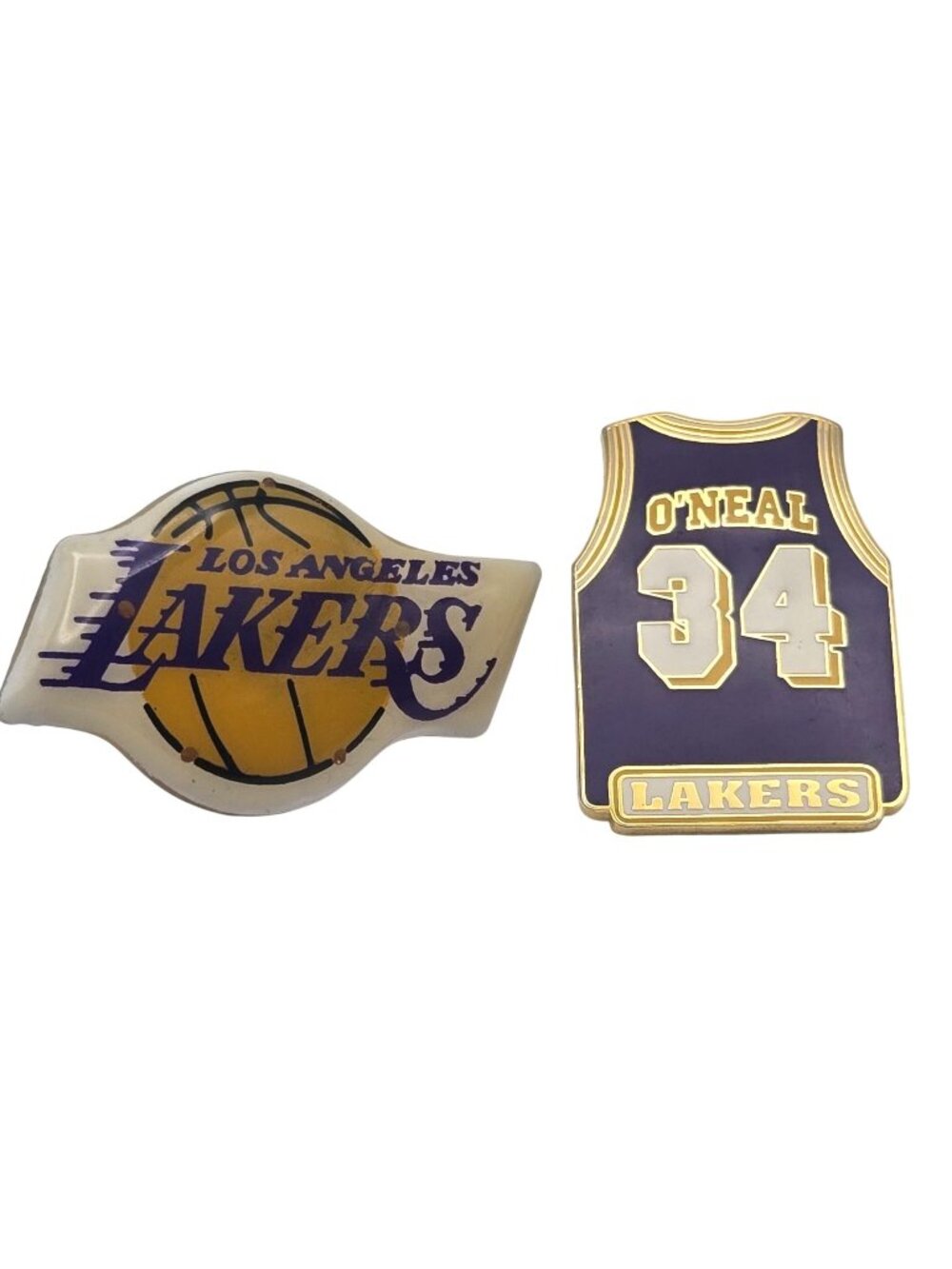 Vintage Los Angeles Lakers Pins Basketball Logo Shaquille ONeal #34 Jersey Lot o
